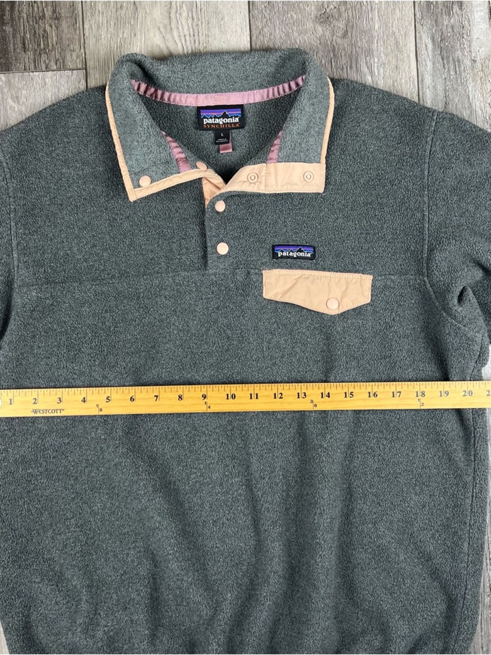 Patagonia Women’s Synchilla Snap-T Fleece Pullover Nickel Rosewater Size Large - Picture 10 of 10